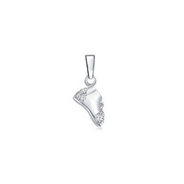 Sølv vedhæng rhodineret sko med syntetiske cubic zirconia.
