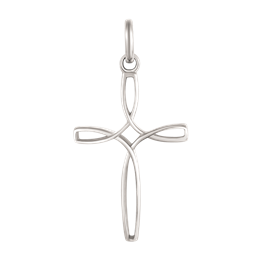 Sølv vedhæng rhodineret kors med luft i vingerne. Mål: 25 x 14 mm.