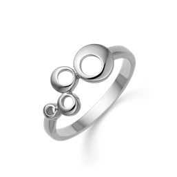 Sølv ring rhodineret forskellige størrelser åbne cirkler.