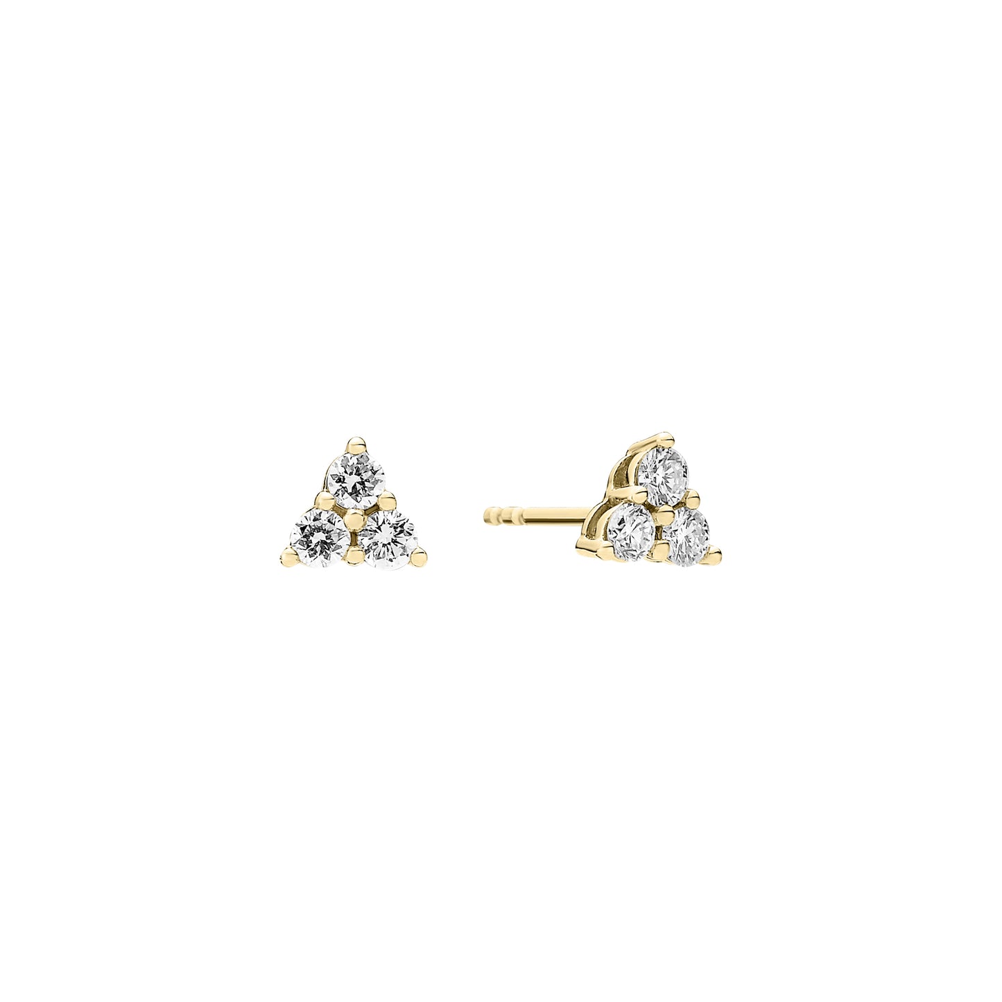 8 kt. guld ørestikker med lab grown diamanter 6x0,07CT TW.VS