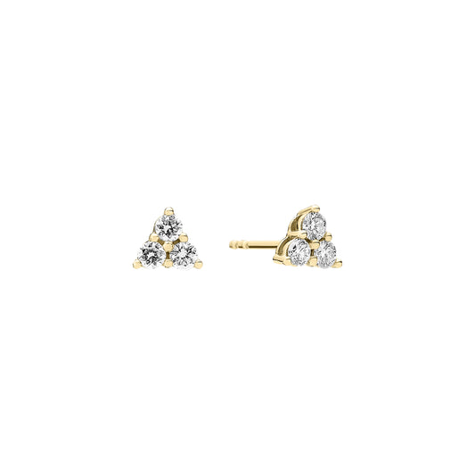 8 kt. guld ørestikker med lab grown diamanter 6x0,07CT TW.VS