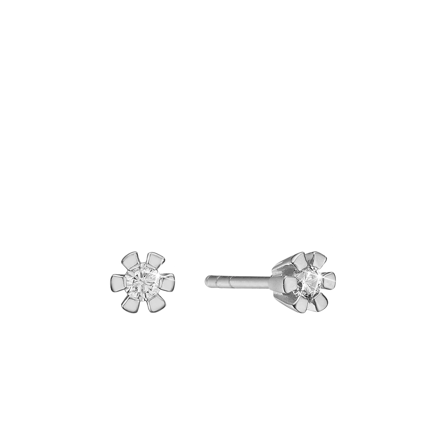 Eternity Ørestikker 14 Karat Hvidguld Med 2x0,25ct W/SI Diamant