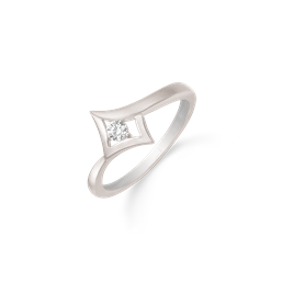 Sølv ring rhodineret firkant med mat og blank