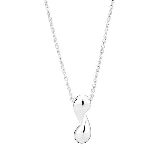 Sølv collier dobbelt dråbe 45-48cm