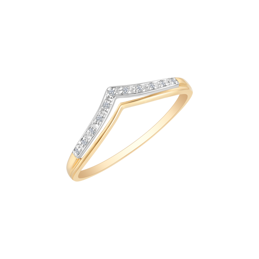14 kt. guld ring dobbelt skinne med V form