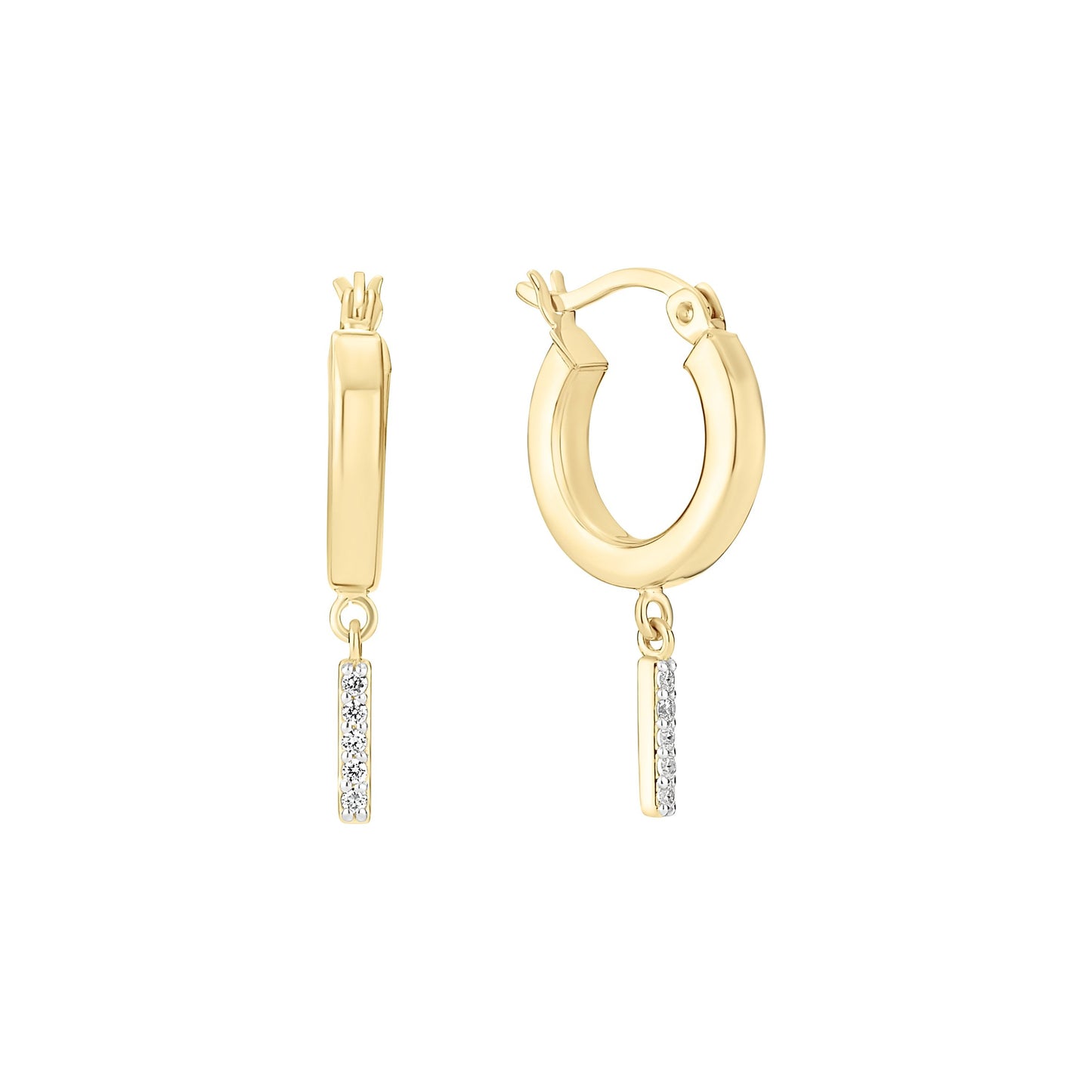 Sølv Creol 15mm med zirkonia forgyldt