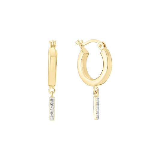 Sølv Creol 15mm med zirkonia forgyldt