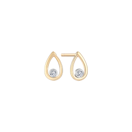 14 kt guld ørestikker, cubic zirconia