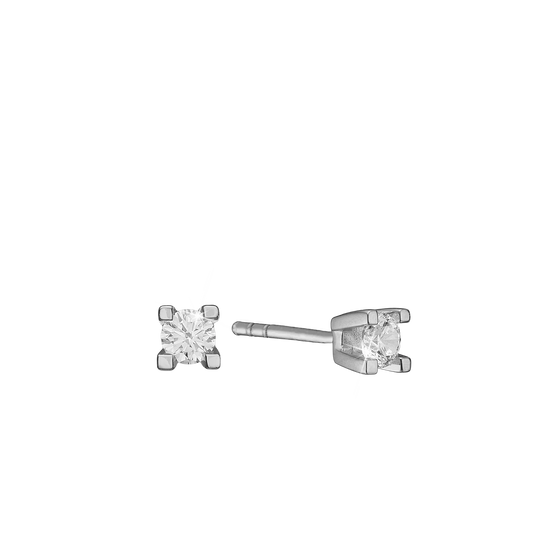 Eternity Ørestikker 14 Karat Hvidguld Med 2x0,10ct W/SI Diamant