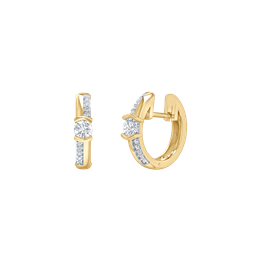 14 kt guldcreoler med diamanter, 0.27 ct