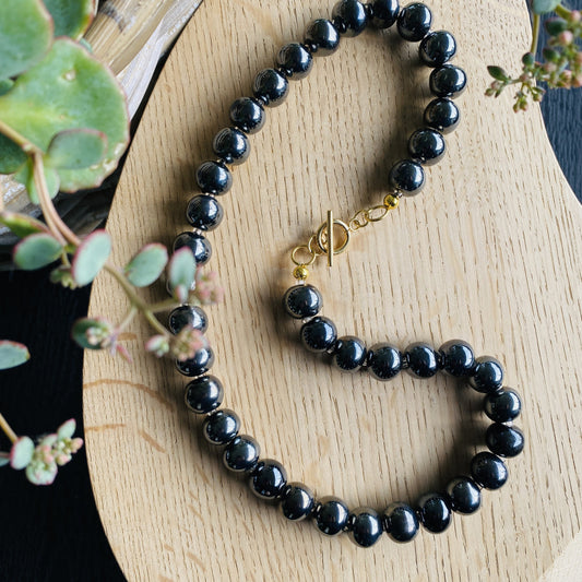 Elegance perlekæde - Pewter