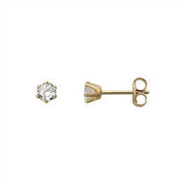 8 kt. guld ørestikker 3 mm cubic zirconia i 6 grabber