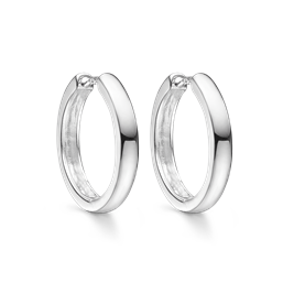 Sølv knækcreol hvælvet. Mål 3 x 20 mm.