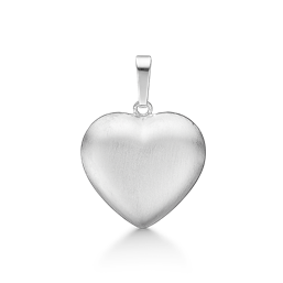 Sølv vedhæng hjerte mat/blank Mål: 16 x 15 mm.