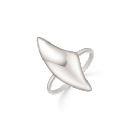 Sølv ring rhodineret aflang øjne.