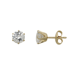 8 kt. guld ørestikker 5 mm  cubic zirconia i 6 grabber.&nbsp;