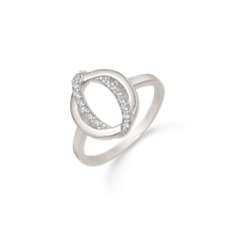 Sølv ring rhodineret dobbelt oval