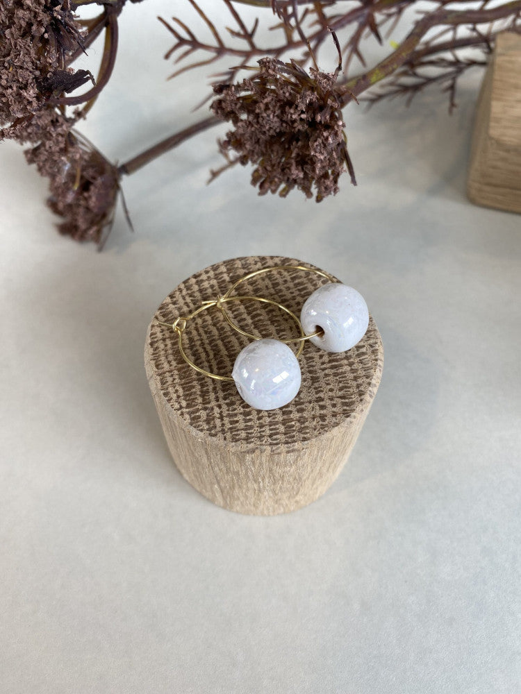 Unika Øreringe - White mop