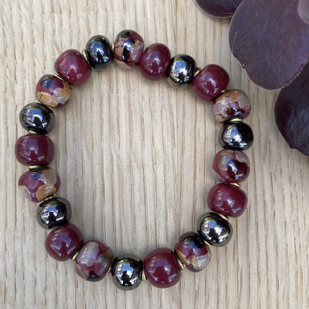 Armbånd elastik - Bordeaux mix