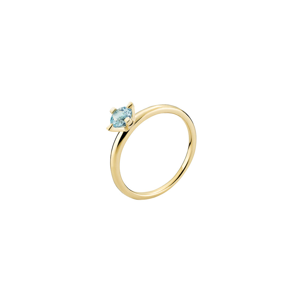 8 kt. guldringmed topaz