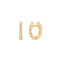 14 kt guldcreoler, diamanter 0,12 ct