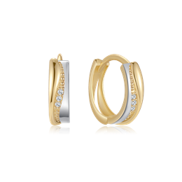 8 kt. guld creol - rødguld og rhodium på hver sin side.