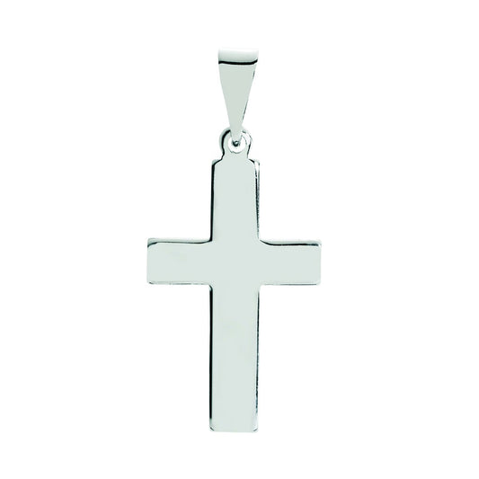 Sølvvedhæng kors bredt glat 25 x16 mm