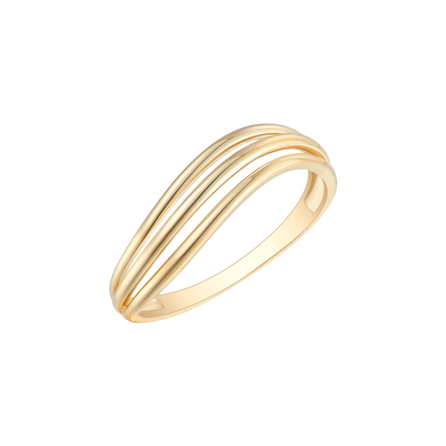 14 kt. guld ring 3 buet streger.