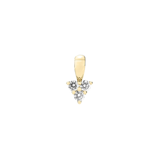 8 kt.  guld vedhæng med lab grown diamanter 3x0,10 CT TW.VS