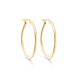 8 kt. guld creoler ovale med vippearm. 1.5x18x28 mm.