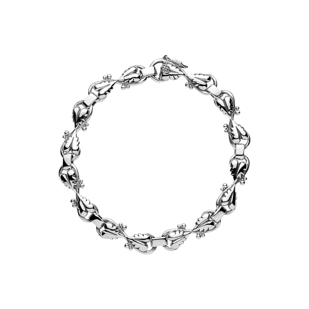Sølv armbånd med blade 19,5cm