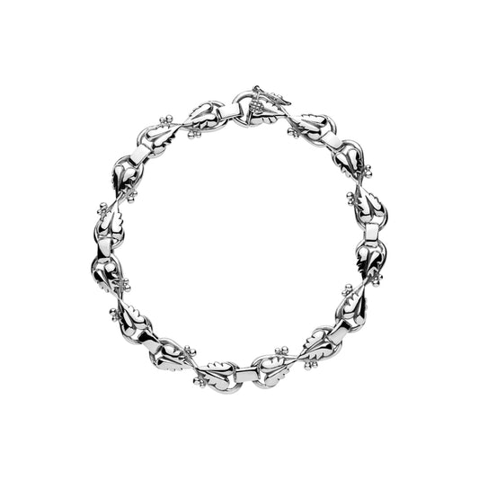 Sølv armbånd med blade 19,5cm