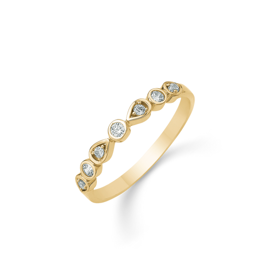 14 kt. guld ring med sten
