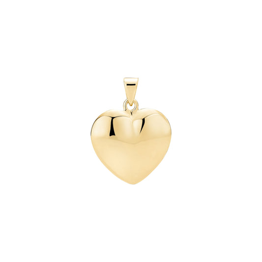 Sølvvedhæng hjerte 14x16 mm , sølv belagt med guld.