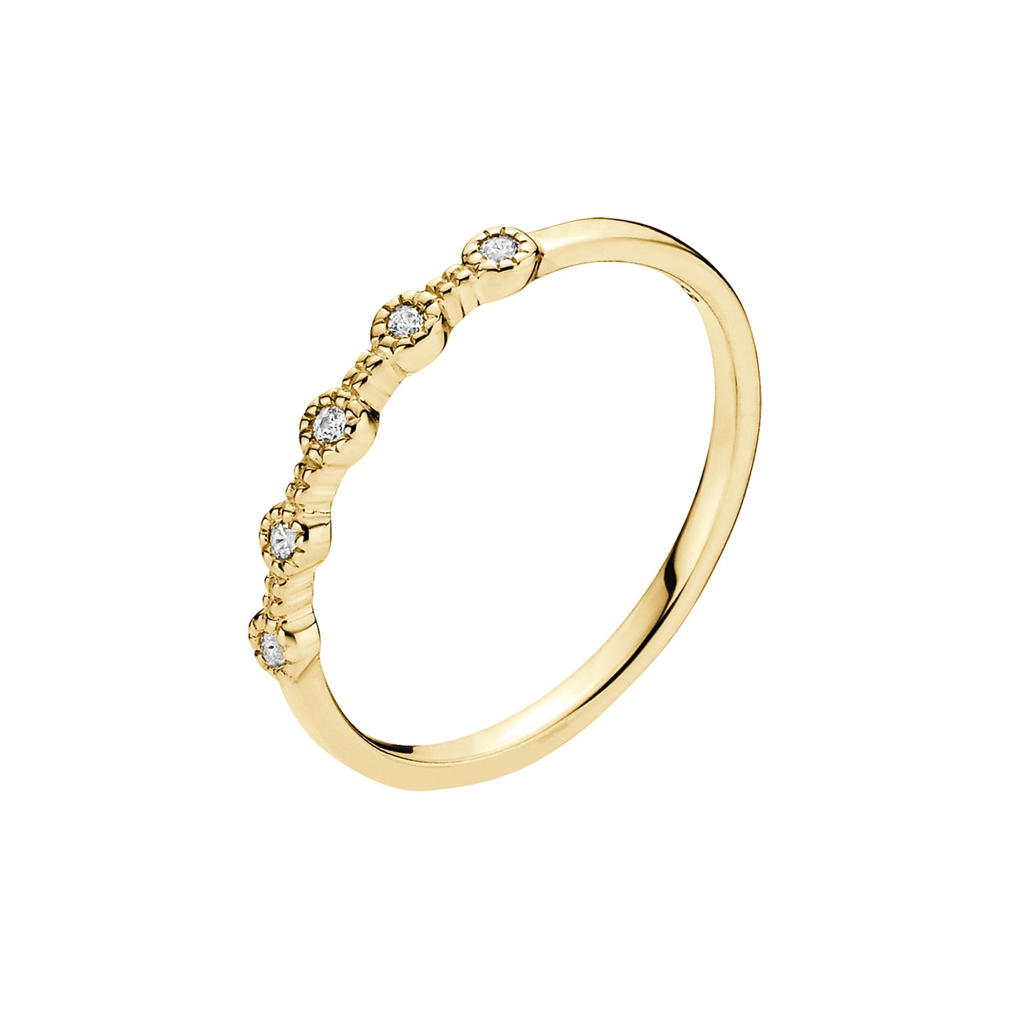 8 kt. guldring med zirkonia