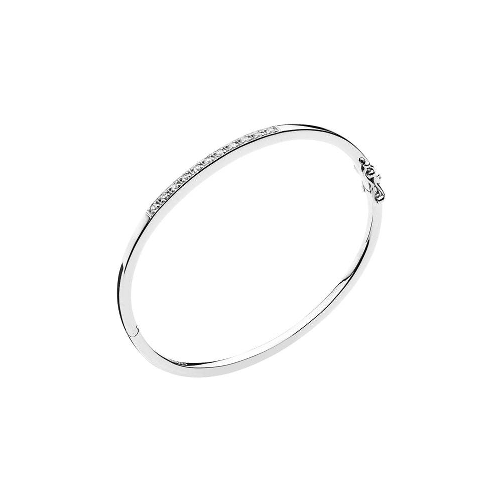 Sølv armring med zirkonia 11x2mm