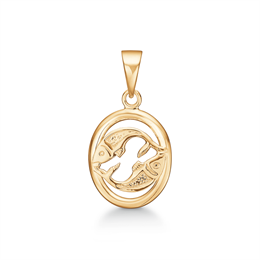 8 kt. guld vedhæng stjernetegn fisk. Mål: 13 x 12,5 mm.