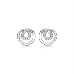 14 kt. hvidguld ørestikker snoget ring