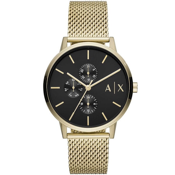 Armani Exchange Cayde mesh watch in gold