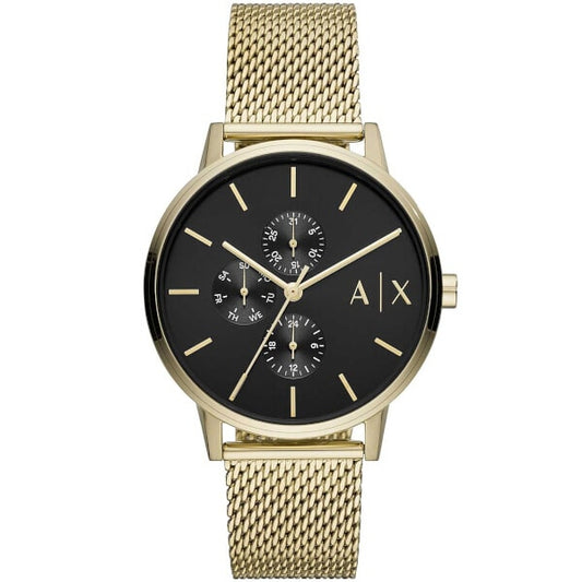 Armani Exchange Cayde mesh watch in gold