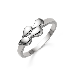 Sølv ring rhodineret skæve dråber.