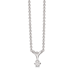 Sølv halskæde rhodineret  cubic zirconia i 6 grabber på et Y.