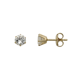 8 kt. guld ørestikker 4 mm cubic zirconia i 6 grabber.&nbsp;