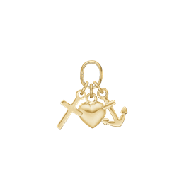 8 kt. guld vedhæng tro, håb og kærlighed. Mål: 5 x 7 mm.