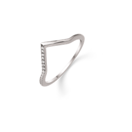 Sølv ring rhodineret V