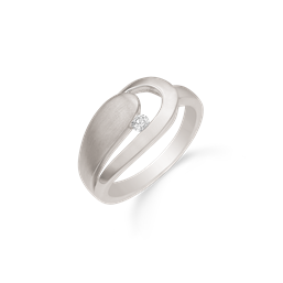 Sølv ring rhodineret dobbelt oval