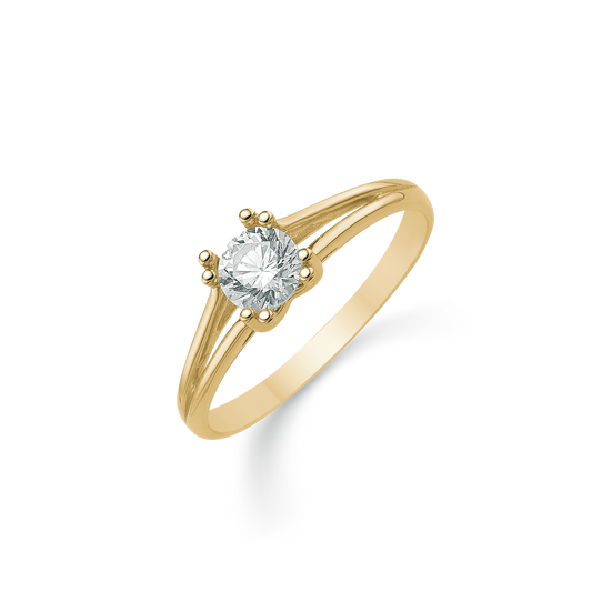14 kt. guld ring 2 delt ringskinne