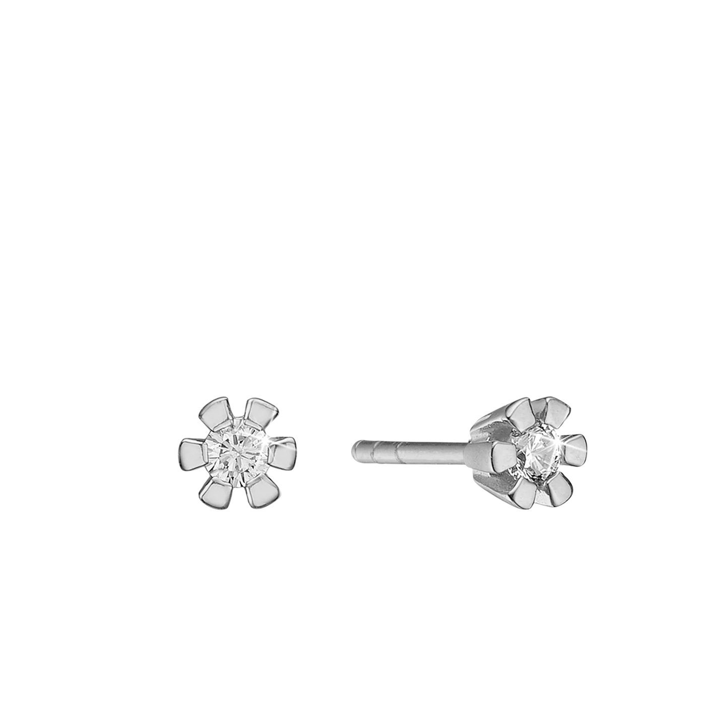 Eternity Ørestikker 14 Karat Hvidguld Med 2x0,35ct W/SI Diamant