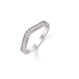Sølv ring rhodineret V