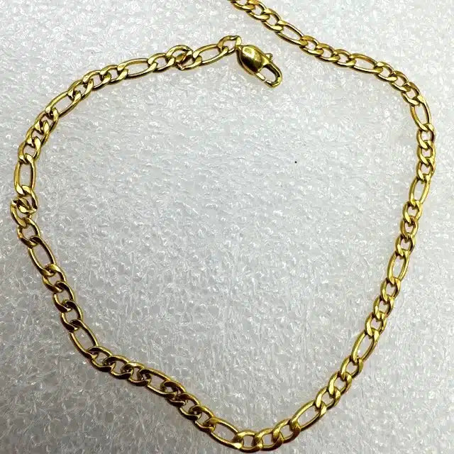 Armbånd, Figaro, ædelstål med 18 kr guld - flere længder.